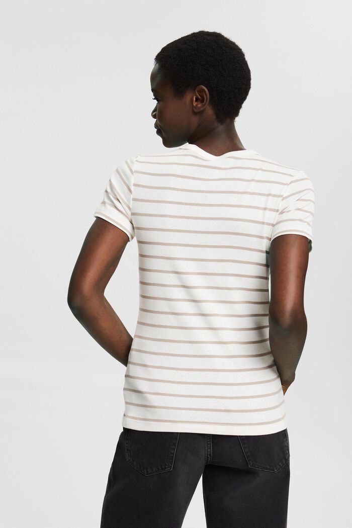 T-shirt med ränder, 100% ekologisk bomull, OFF WHITE, detail image number 3