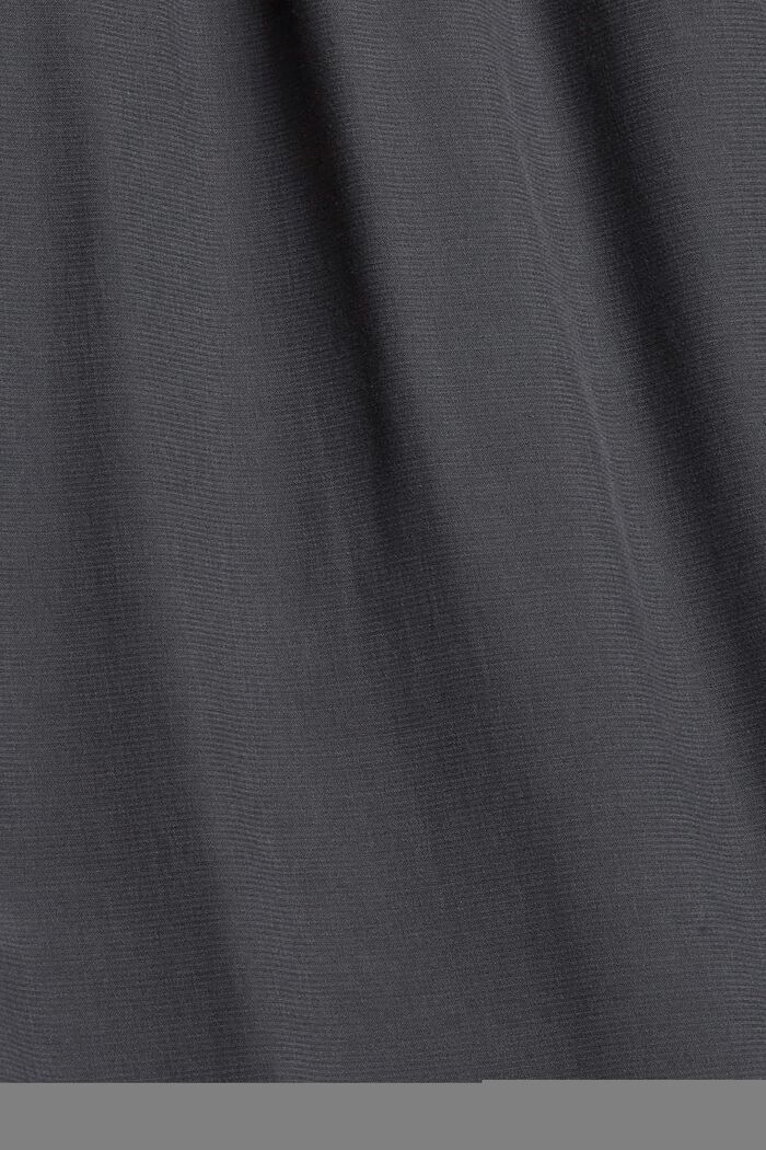 Blus med rysch, LENZING™ ECOVERO™, ANTHRACITE, detail image number 4