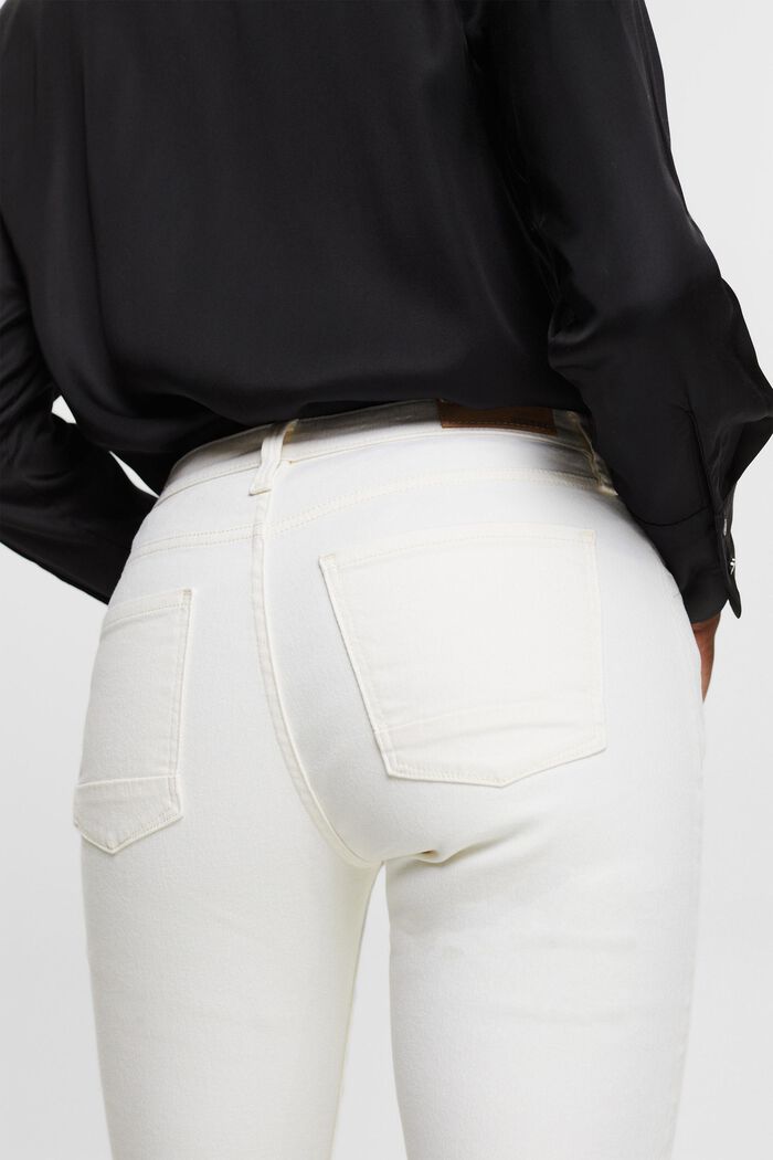 Raka jeans med medelhög midja, OFF WHITE, detail image number 4