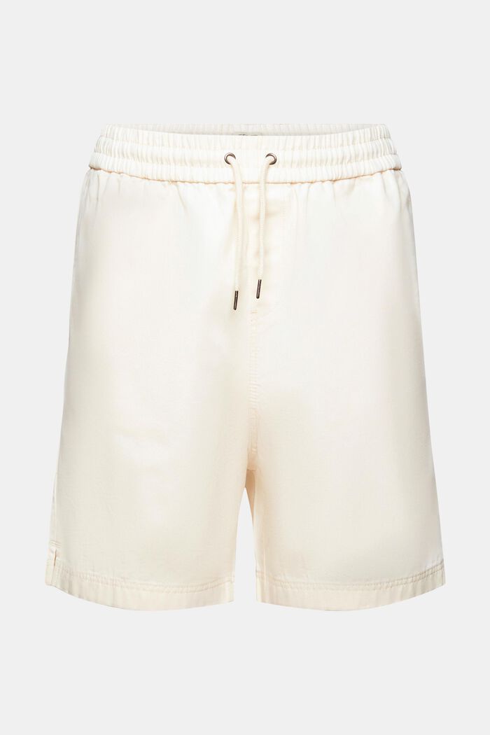 Shorts i ren bomull med tryck bak, CREAM BEIGE, detail image number 6