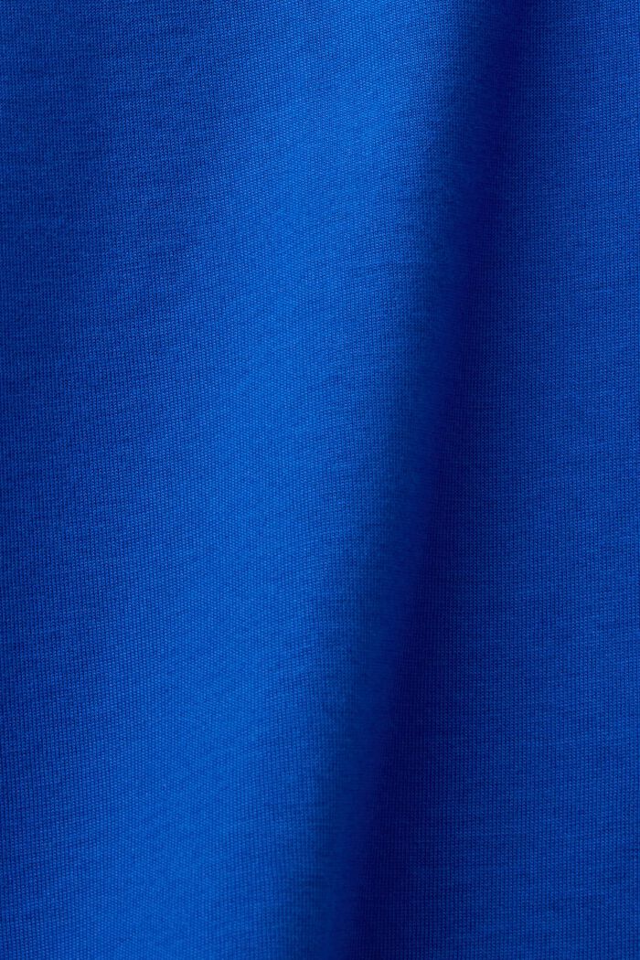 T-shirt i pimabomull med rund ringning, BRIGHT BLUE, detail image number 5