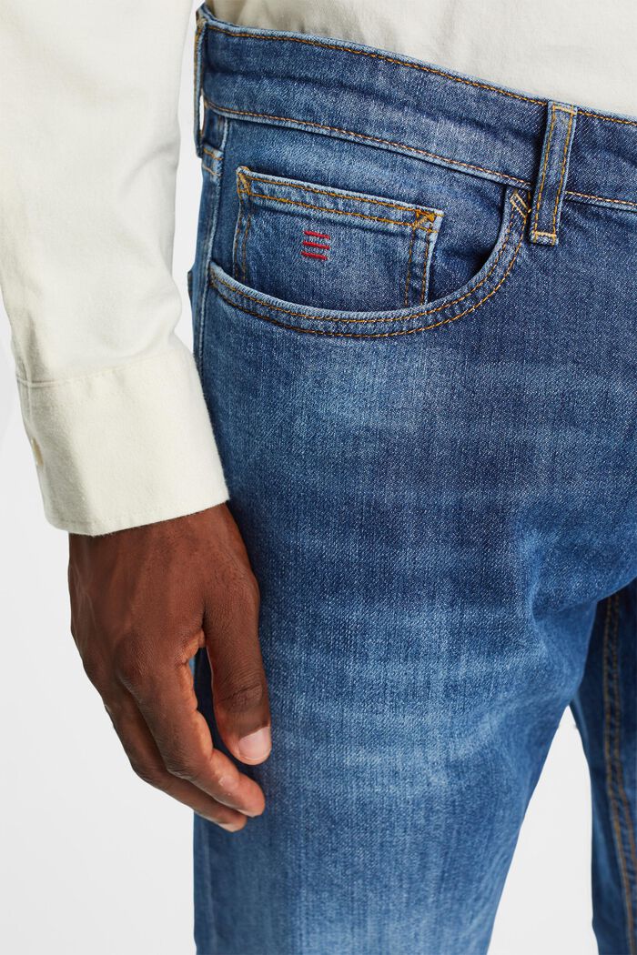 Smala jeans med medelhög midja, BLUE MEDIUM WASHED, detail image number 2