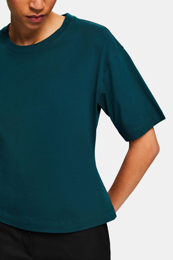 Figursydd T-shirt med rund ringning, DARK TEAL GREEN, detail image number 2