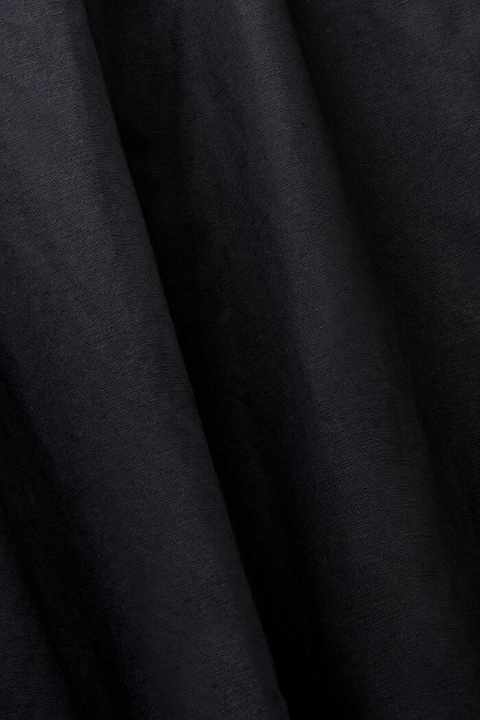 Byxa i bomull och linne, BLACK, detail image number 6