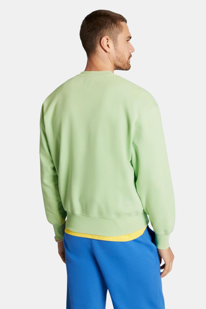 Unisex-sweatshirt i bomullsfleece med logo, LIGHT GREEN, detail image number 3