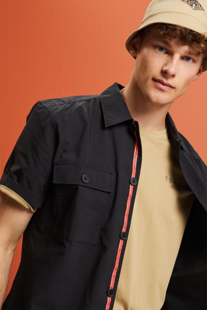 Kortärmad skjorta, bomullsblandning, BLACK, detail image number 4