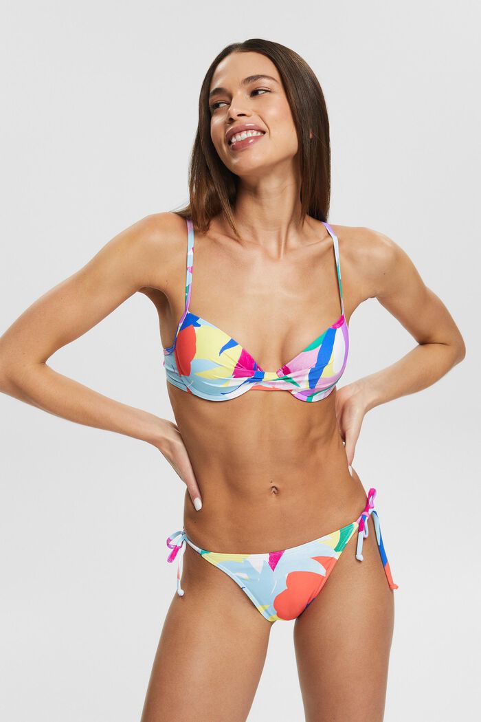Återvunnet material: bikiniöverdel med färgglatt mönster, VIOLET, detail image number 0