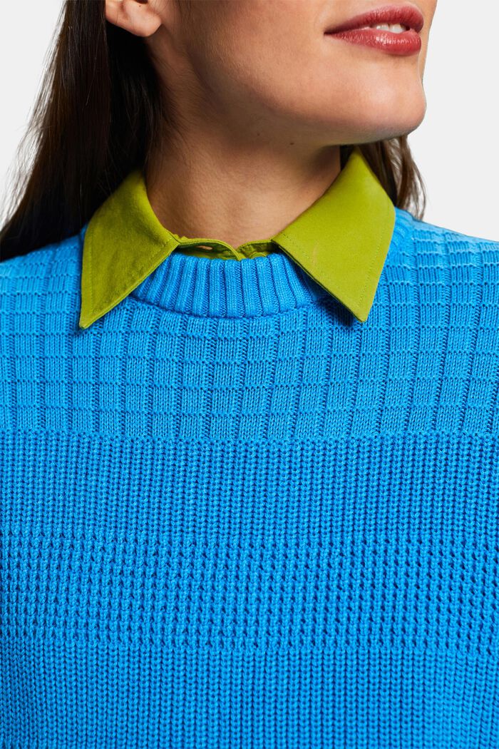 Strukturerad rundringad tröja, BLUE, detail image number 3