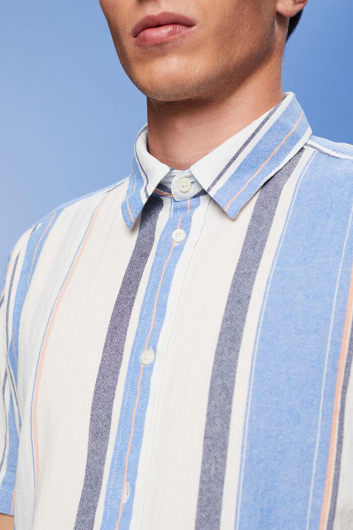 Kortärmad skjorta med ränder, 100% bomull, BRIGHT BLUE, detail image number 2