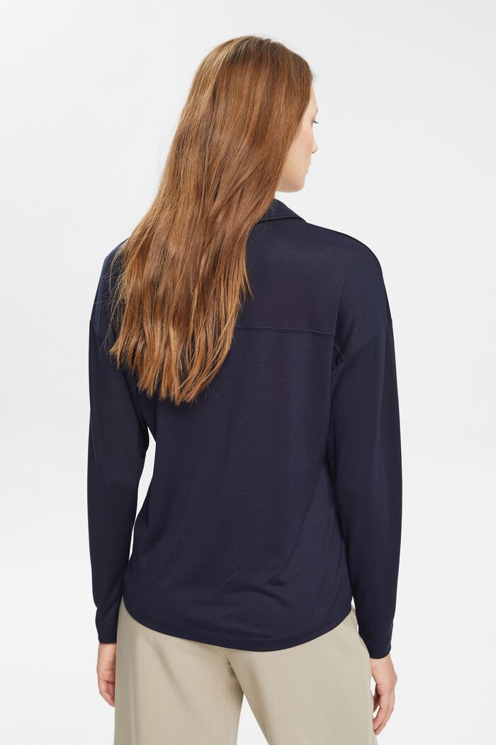 V-ringad, långärmad tröja, TENCEL™, NAVY, detail image number 4
