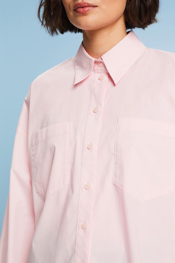 Helknäppt skjorta i bomullspoplin, PASTEL PINK, detail image number 2