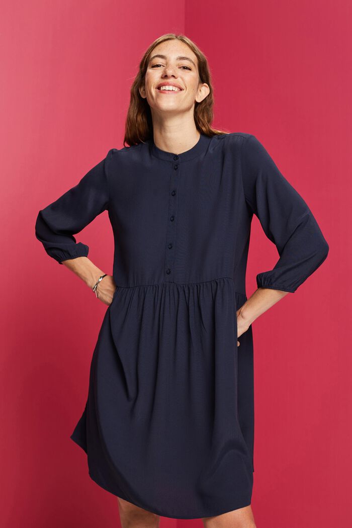 Minilång skjortklänning, NAVY, detail image number 0