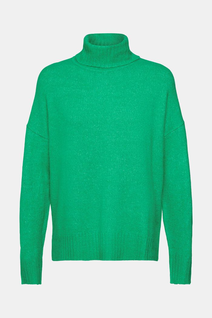 Stickad tröja med polokrage, LIGHT GREEN, detail image number 7
