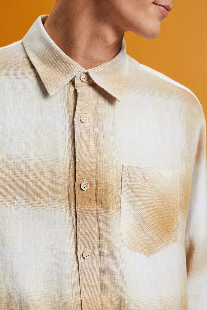 Skotskrutig skjorta i mix av bomull och hampa, ICE, detail image number 3