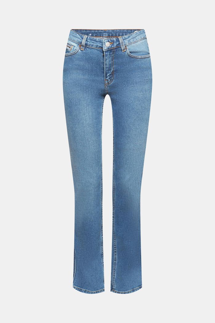 Jeans med raka ben och hög midja, BLUE LIGHT WASHED, detail image number 7