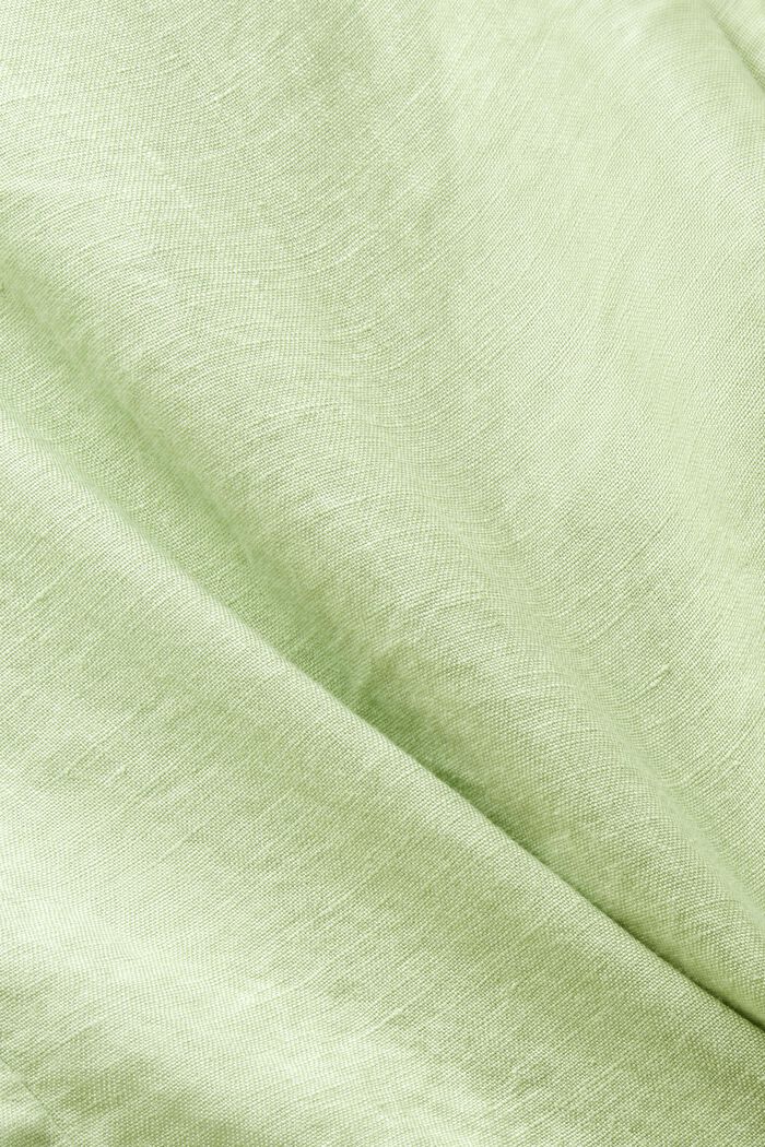 Shorts i linne med vida ben, LIGHT GREEN, detail image number 5