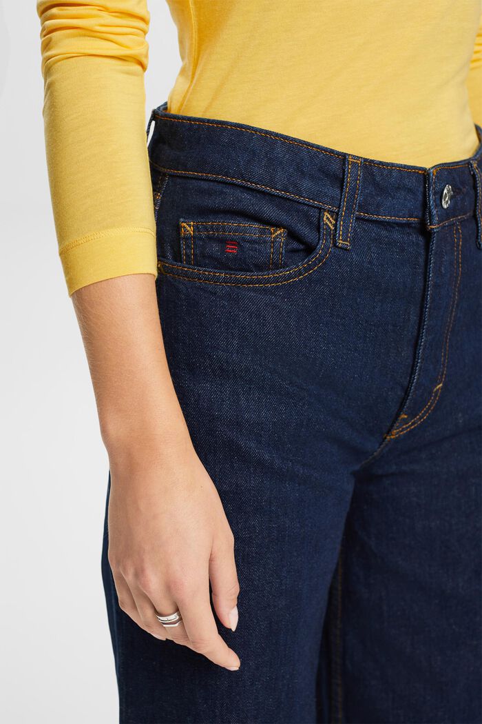 Retro-jeans med vida ben och hög midja, BLUE RINSE, detail image number 4