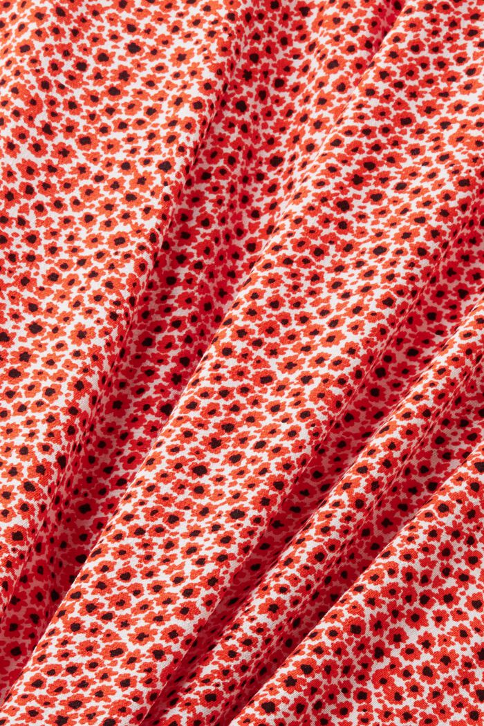 Midikjol med blommigt helmönster, ORANGE RED, detail image number 5