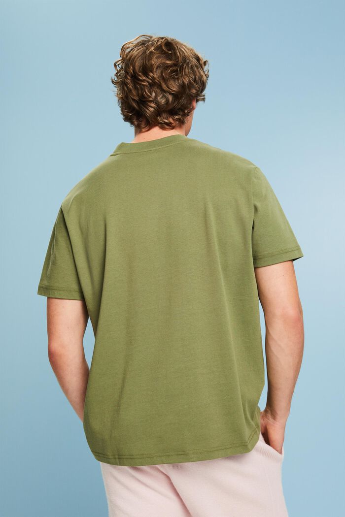 T-shirt i bomullsjersey med logo, unisexmodell, OLIVE, detail image number 2