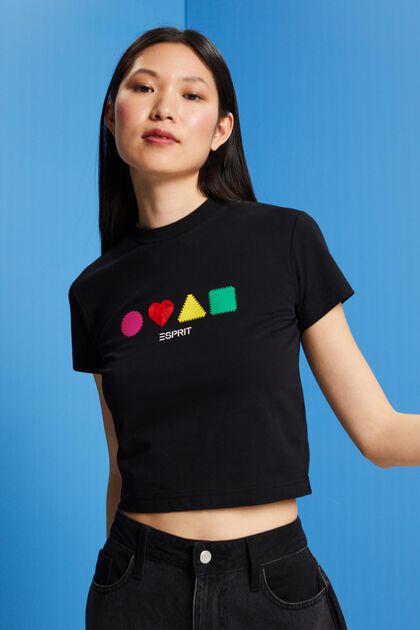 T-shirt i ekobomull med geometriskt tryck