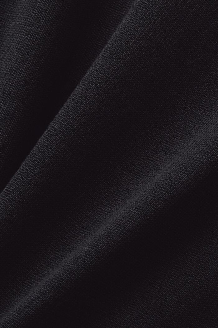 Stickad midiklänning med halvpolokrage, BLACK, detail image number 3