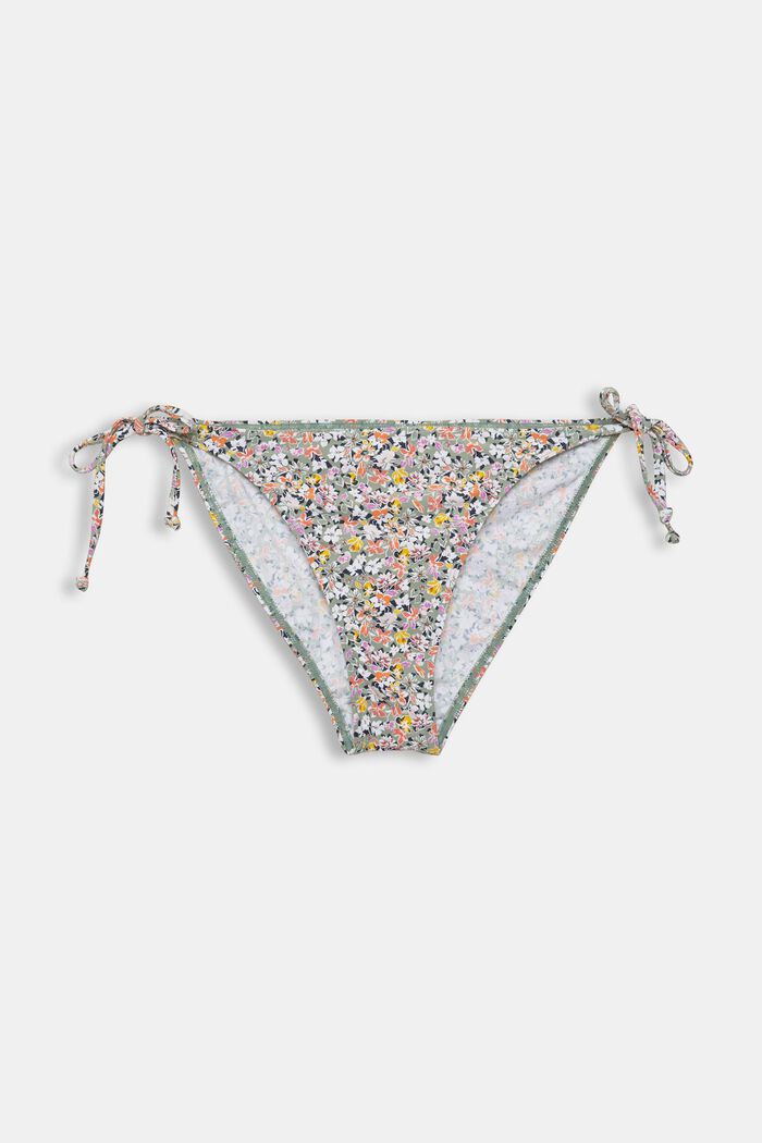 Återvunnet material: bikinitrosa med småblommigt mönster, LIGHT KHAKI, overview