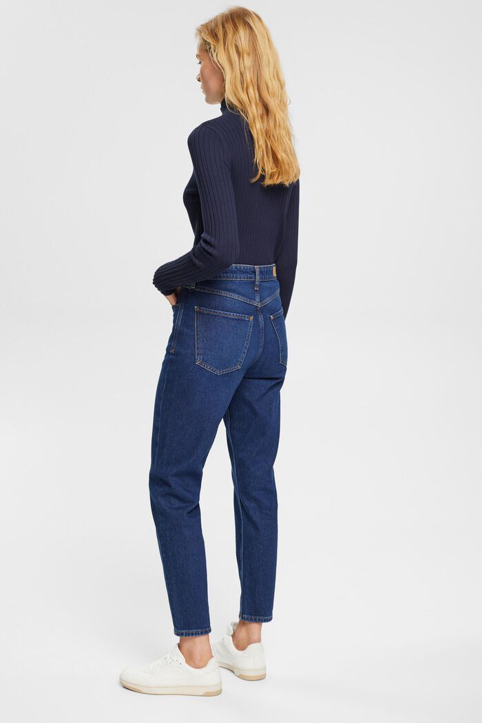 Mom-jeans med hög midja, BLUE DARK WASHED, detail image number 3