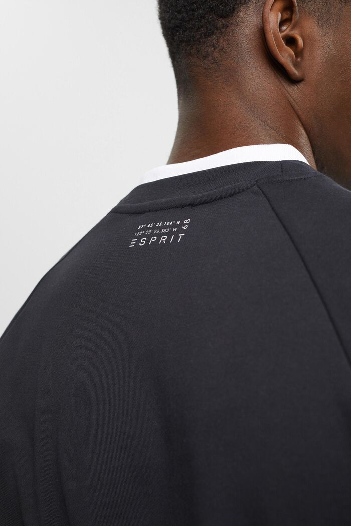 Sweatshirt i bomull med ledig passform, BLACK, detail image number 2