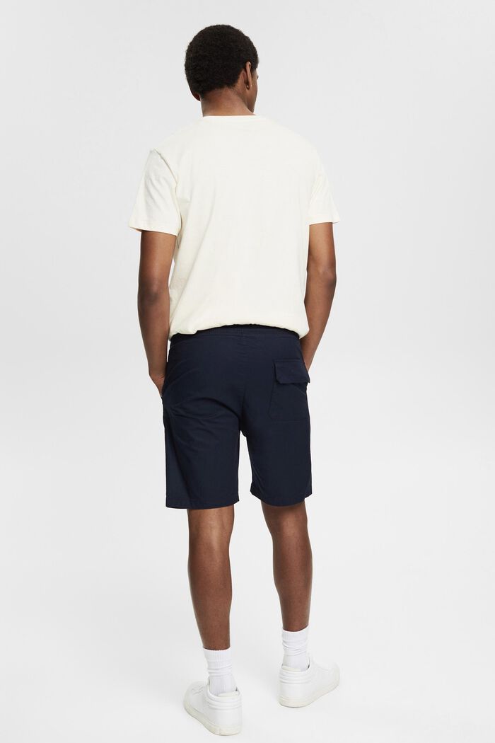 shorts med resårlinning, ekologisk bomull, NAVY, detail image number 3