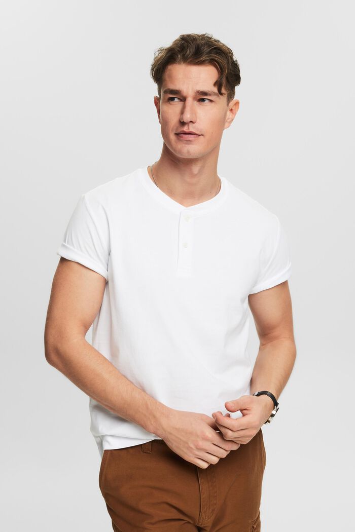 T-shirt i jersey med farfarsringning, WHITE, detail image number 0