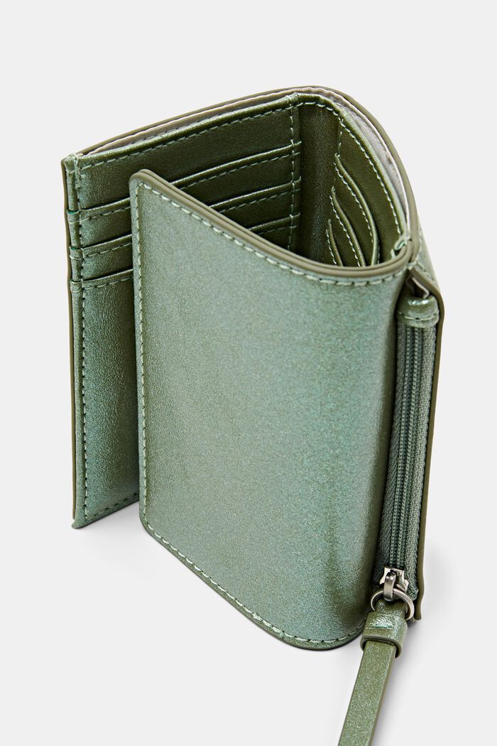 Glansig plånbok med viklock, LIGHT AQUA GREEN, detail image number 3