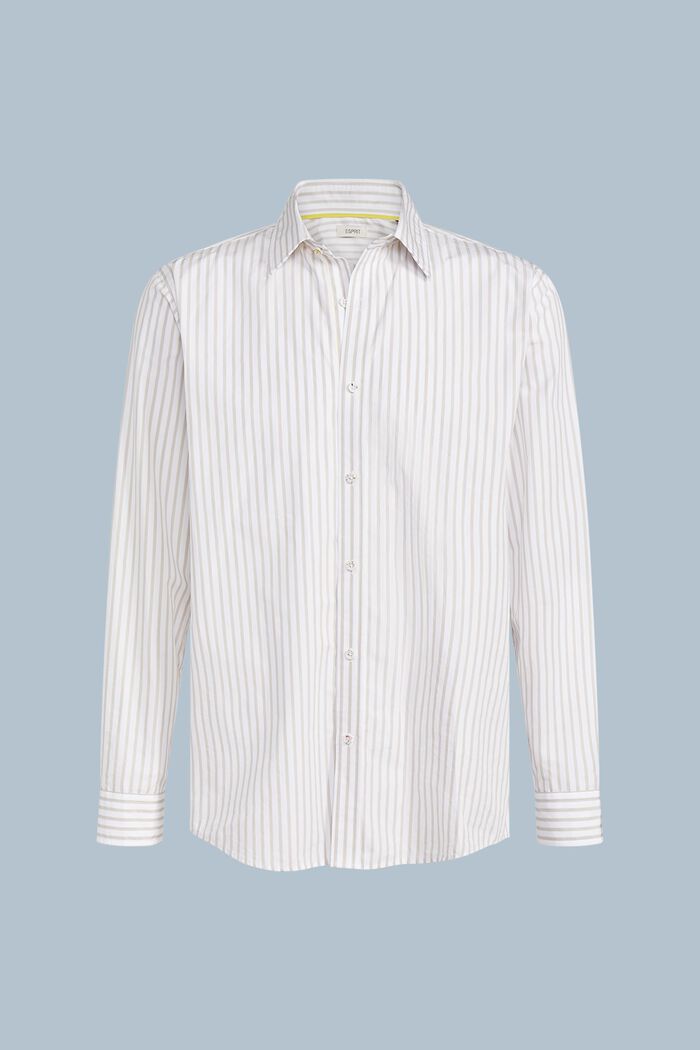Randig skjorta i bomullspoplin, LIGHT GREY, detail image number 5