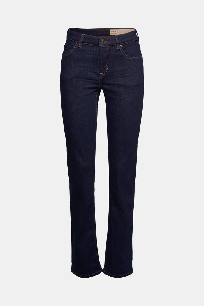 Superstretchiga jeans med ekologisk bomull, BLUE RINSE, detail image number 0