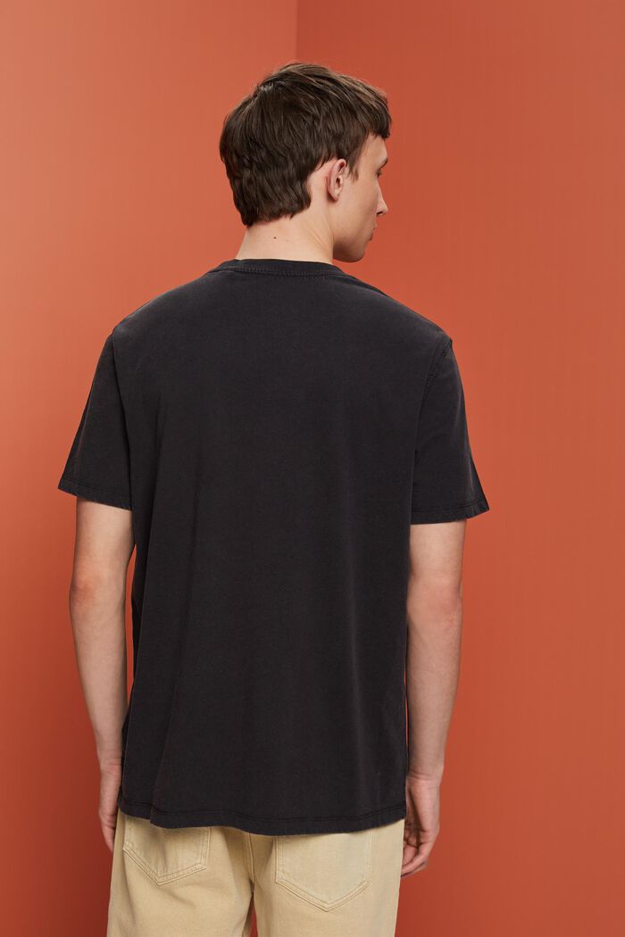 Plaggfärgad T-shirt i jersey, 100% bomull, BLACK, detail image number 3