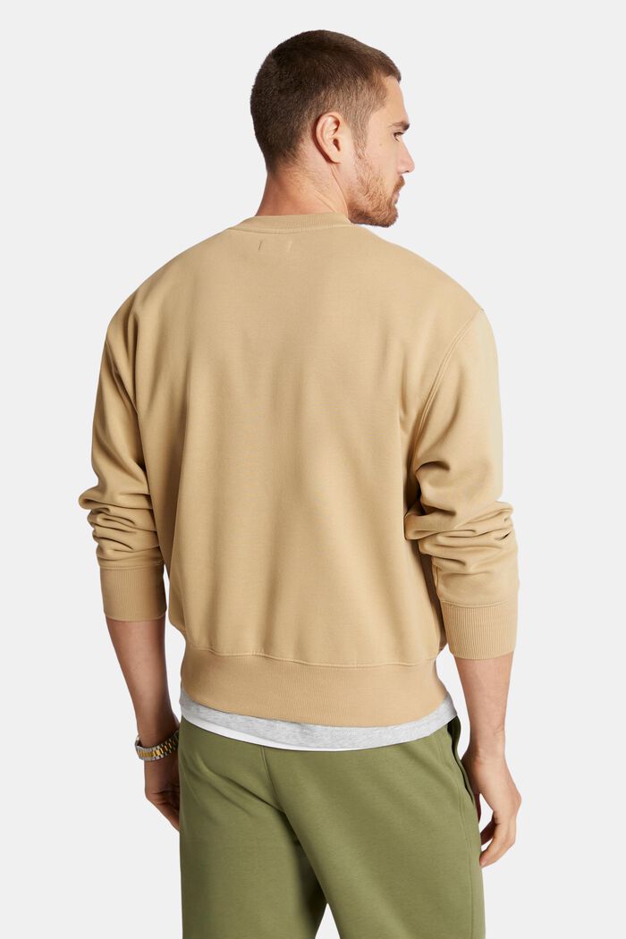 Unisex-sweatshirt i bomullsfleece med logo, BEIGE, detail image number 3