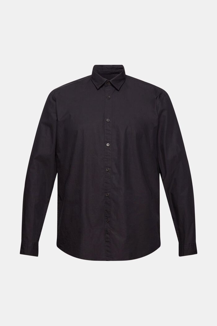Skjorta i 100% pima-ekobomull, BLACK, overview