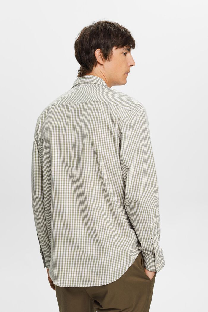Vichy button down-skjorta, 100 % bomull, LIGHT KHAKI, detail image number 3