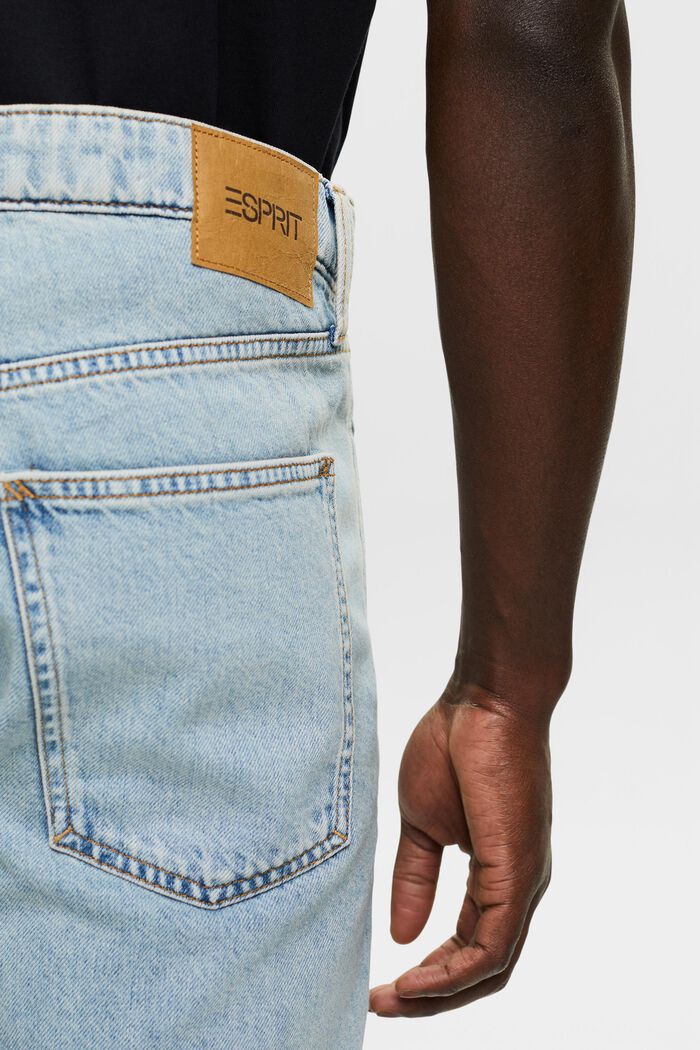 Lediga jeansshorts med medelhög midja, BLUE LIGHT WASHED, detail image number 4