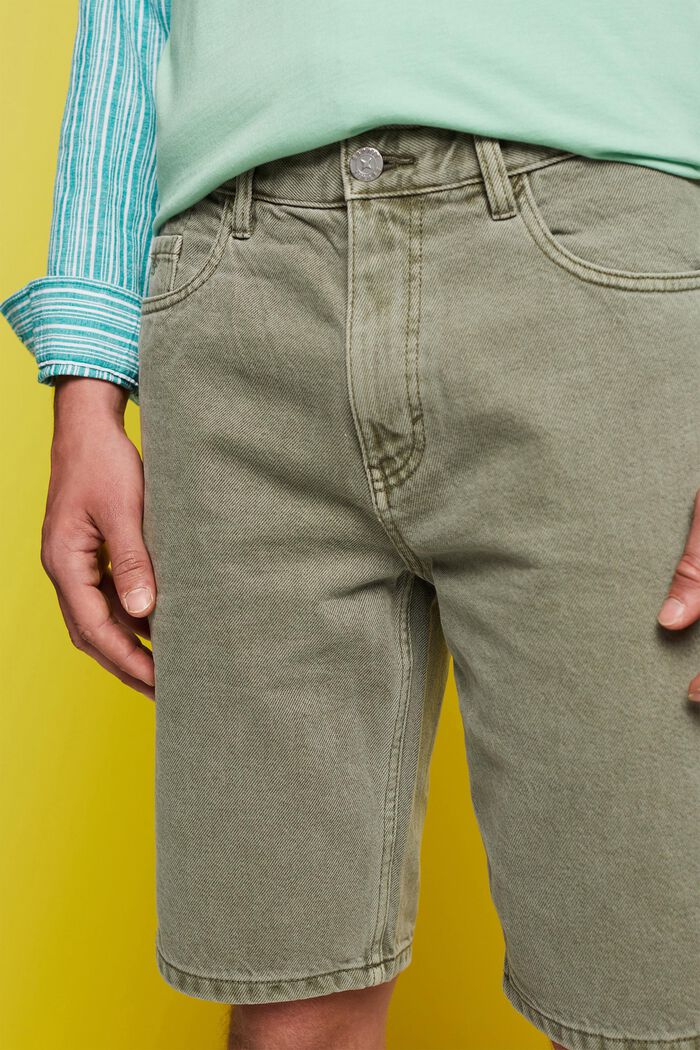 Färgade jeansshorts, GREEN, detail image number 4