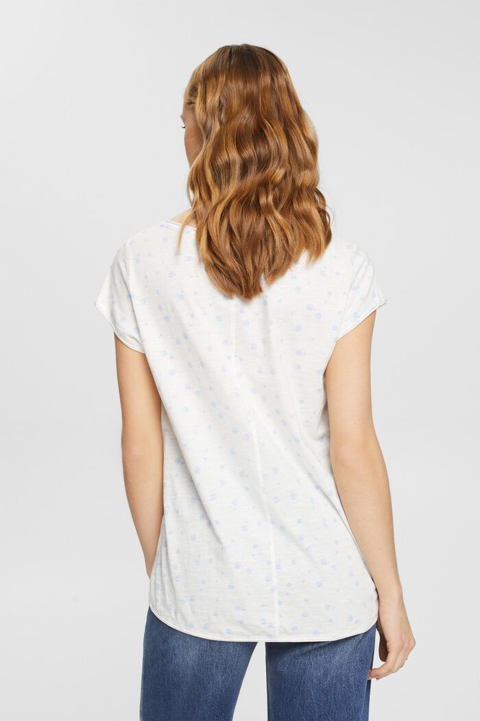 Blommig T-shirt med rullkanter, OFF WHITE, detail image number 3
