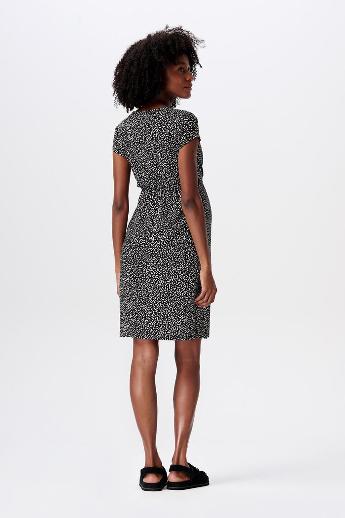 MATERNITY Amningsvänlig klänning med mönster, DEEP BLACK, detail image number 3