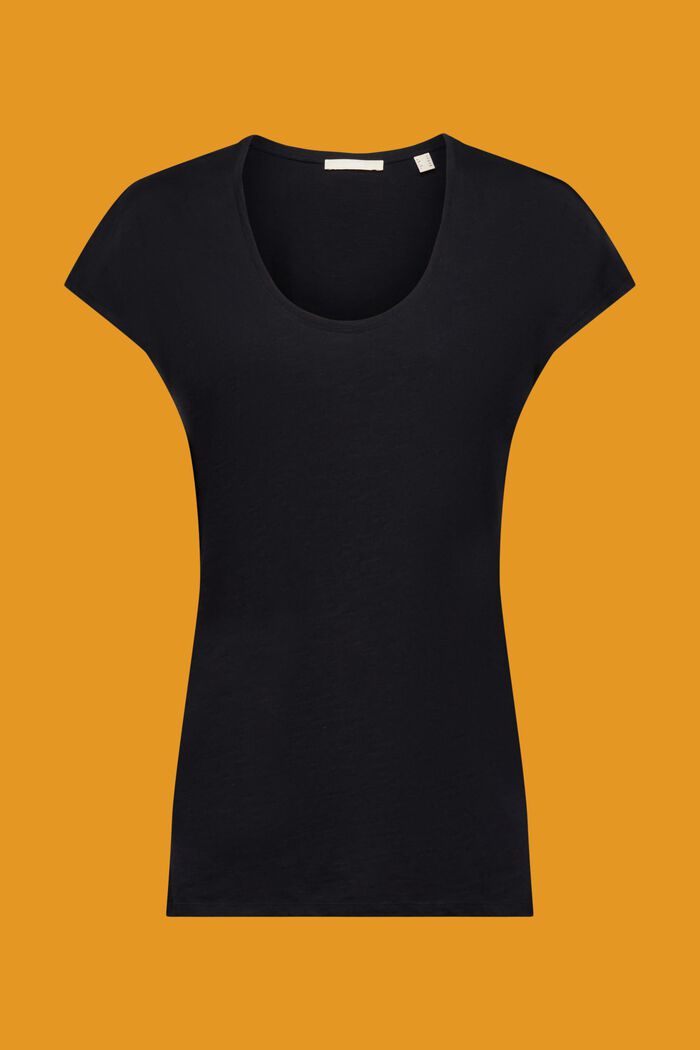 U-ringad T-shirt i bomull, BLACK, detail image number 6