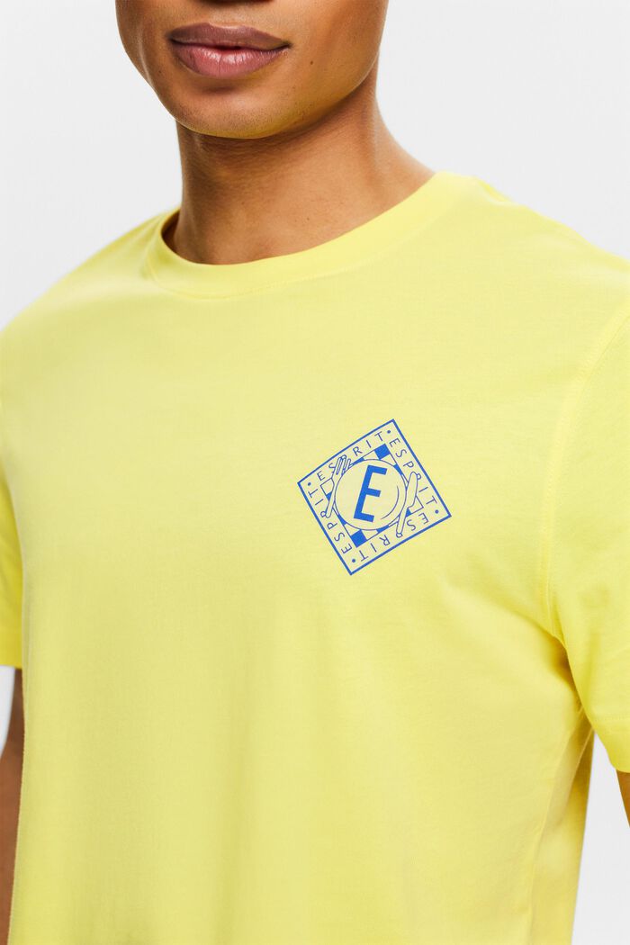 T-shirt i bomullsjersey med logo, PASTEL YELLOW, detail image number 3