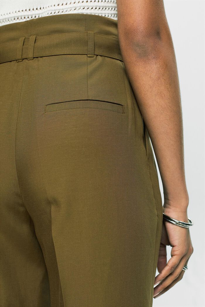 Mixa och matcha: kort culottebyxa med hög midja, KHAKI GREEN, detail image number 3