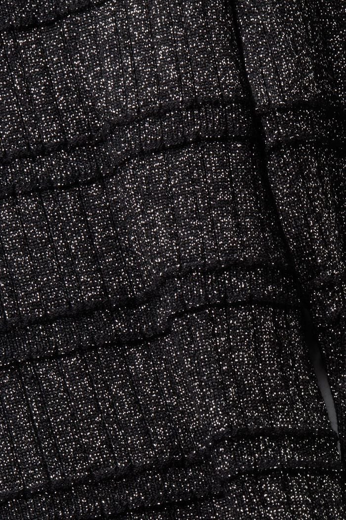 Glittrande tröja med halvpolokrage, LENZING™ ECOVERO™, BLACK, detail image number 5