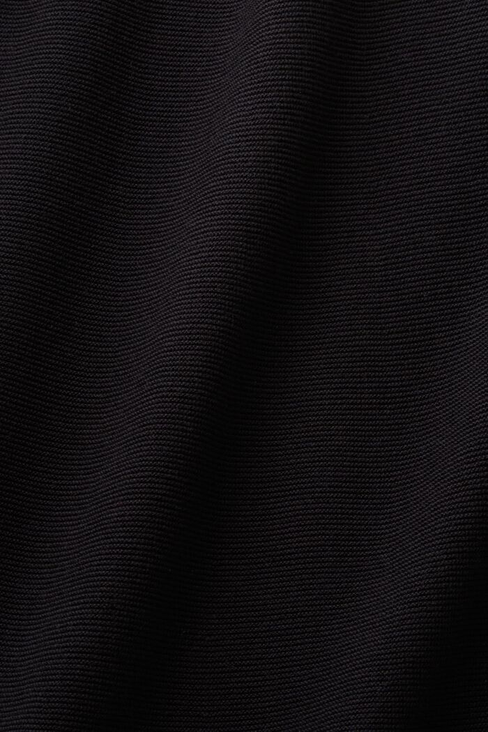 Ribbad midiklänning utan ärmar, BLACK, detail image number 4
