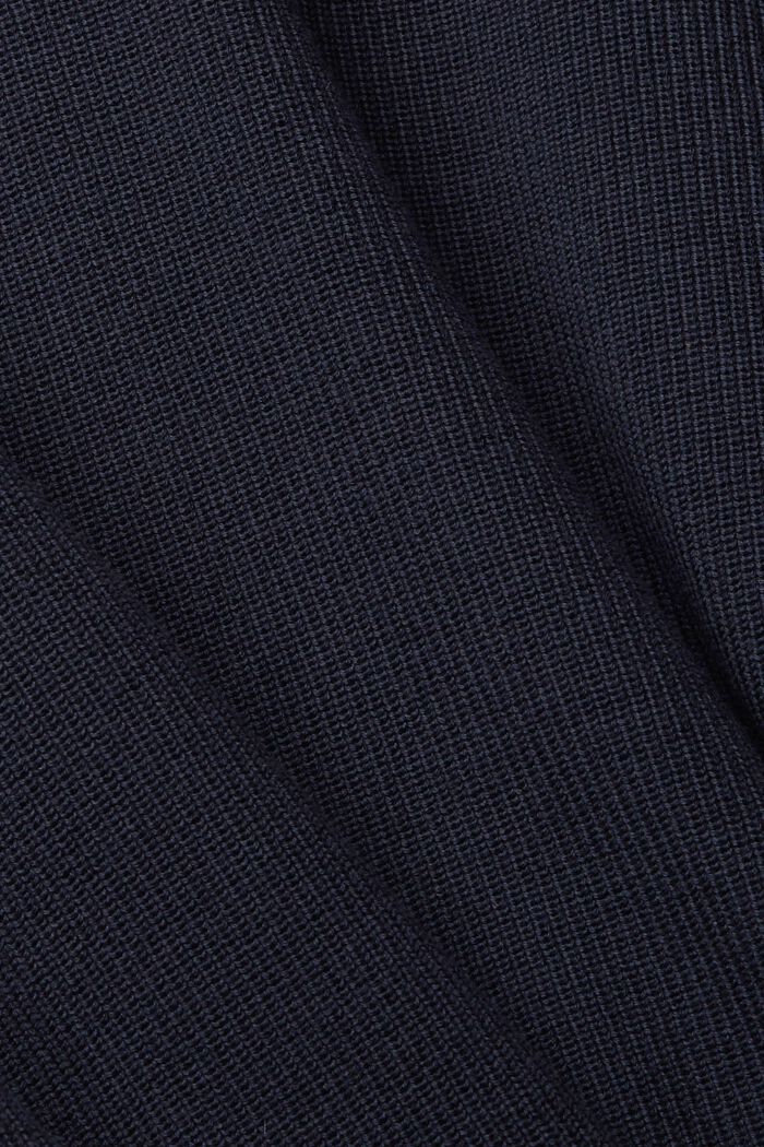 Ribbad tröja med halvpolokrage, NAVY, detail image number 1