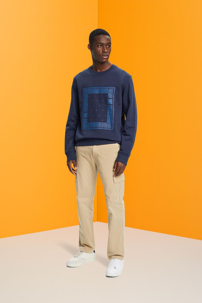 Sweatshirt med tryck fram, NAVY, detail image number 4