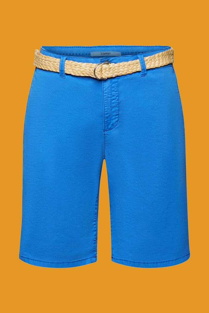 Shorts med flätat raffia-skärp, BRIGHT BLUE, detail image number 7