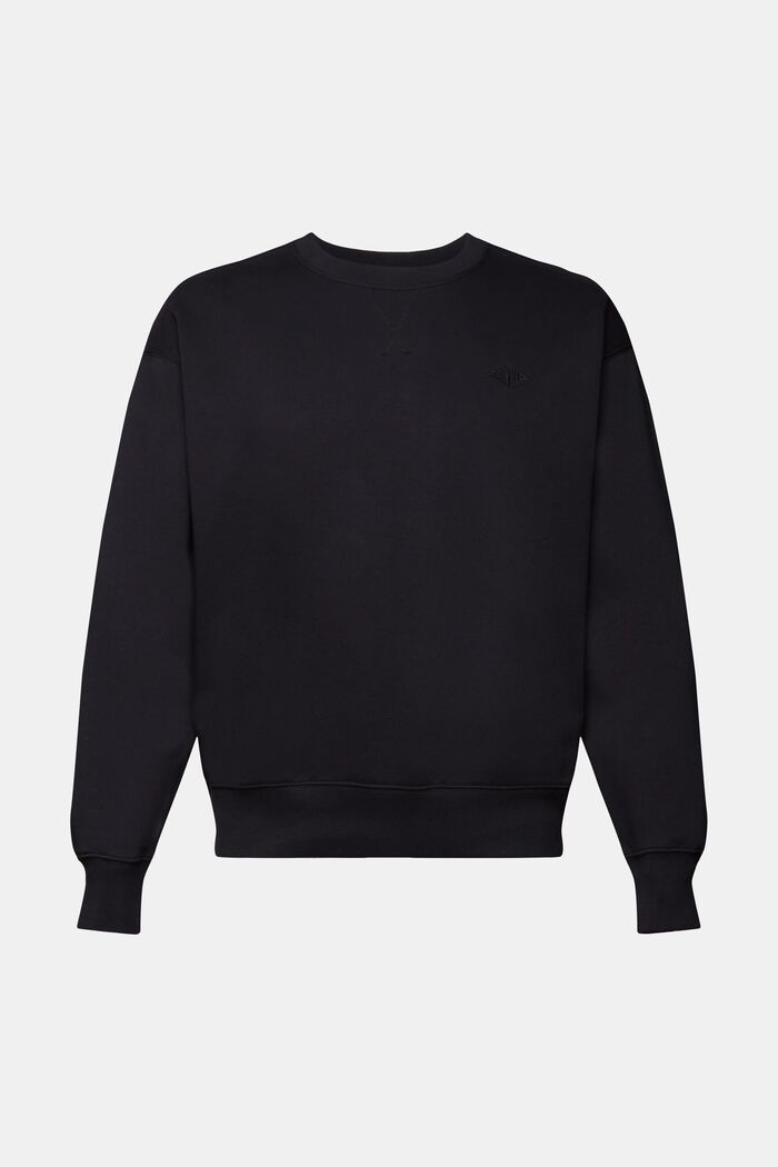 Sweatshirt med logobroderi, BLACK, detail image number 5